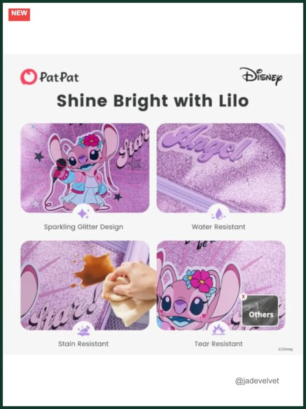 Kids Stitch Backpack, Water Resistant, Lightweight, for School Travel